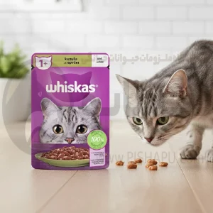 پوچ گربه برند ویسکاس Whiskas طعم بره