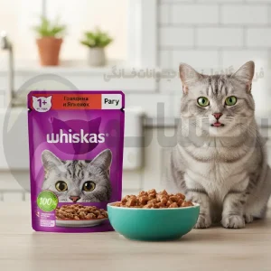 پوچ گربه برند ویسکاس Whiskas طعم گوشت